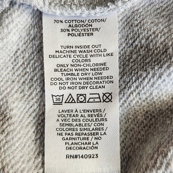 LOFT Embellished Gray Crewneck Sweatshirt | Smoky Silver Studs | Women's Large - Picture 11 of 11